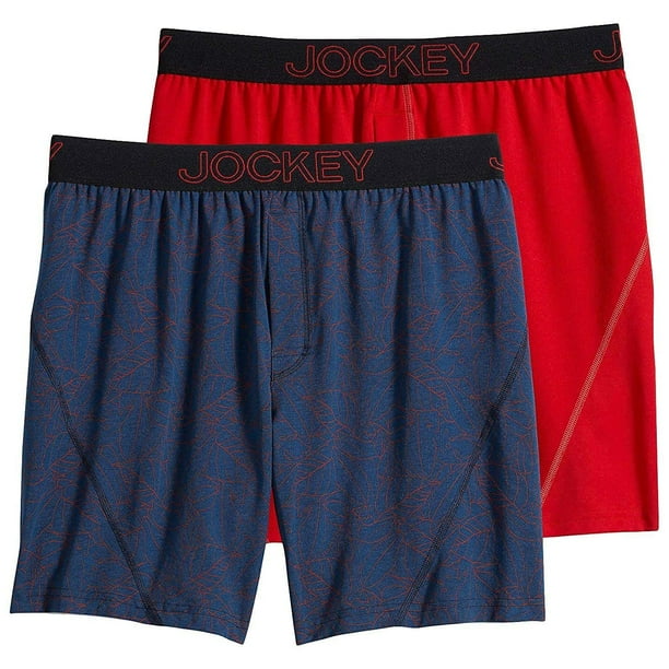 Men's Jockey 2-Pack Boxers Briefs No Bunch Boxer Comfort Stretch Blue Underwear Men's Jockey 2-Pack Boxers Briefs No Bunch Boxer Comfort Stretch Blue Underwear